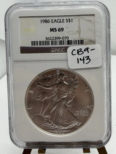 1986 Silver Eagle NGC MS69 Old Holder CB9-143