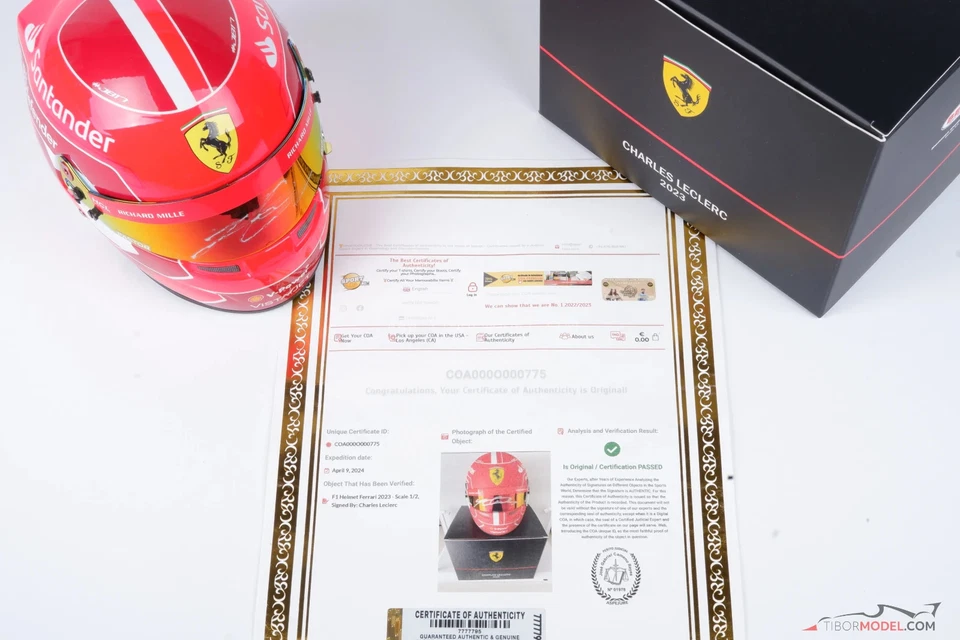 Charles Leclerc signed 2023 Ferrari F1 mini helmet 1:2 Bell 4100225 - Bild 2 von 4