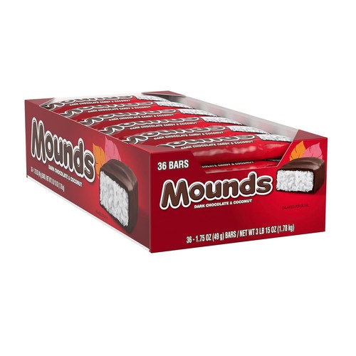 MOUNDS Dark Chocolate and Coconut Candy Bars, 1.75 oz (36 Count)  - Picture 2 of 7