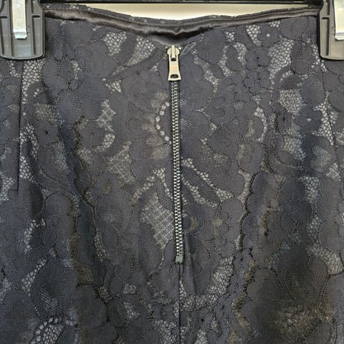 Elie Tahari 5F Bergdorf Goodman Glam Black Wool Blend Lace Party Skirt 4 Career - Picture 8 of 10