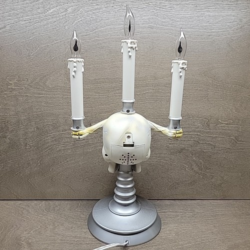 Vintage Halloween Haunted Candelabra Prop Light Up Skull Flicker Candles REF C - Picture 10 of 19