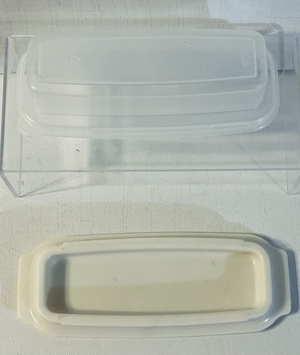 Vtg RUBBERMAID Butter Dish #0477 with Sheer Cover #0478 and White colored Base - Picture 3 of 4
