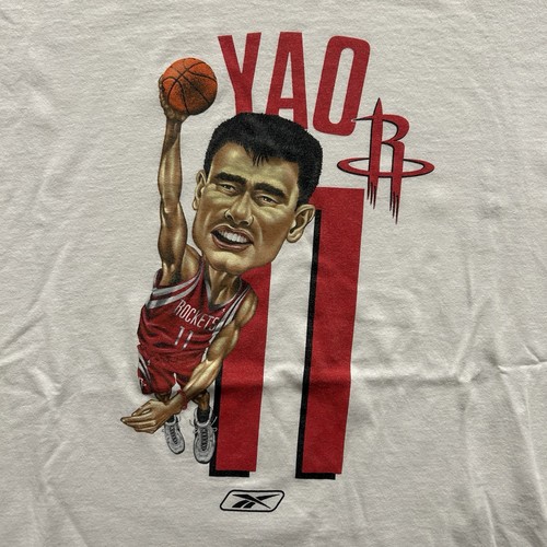 Vintage Yao Ming Shirt Mens XL Reebok NBA Houston Rockets Caricature Grail Y2K - Picture 3 of 7