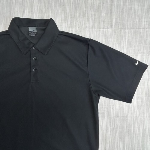 Nike Dri Fit schwarz Medium Hemd Kragen Henley Kurzarm gesticktes Logo Herren - Bild 20 von 21