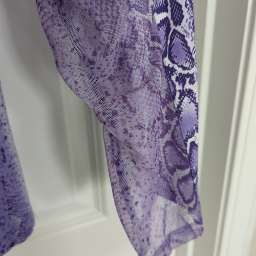 IBKUL Purple Python Snake Long Sleeve Mock Golf Shirt  XXL SPF30-lp - Picture 3 of 14