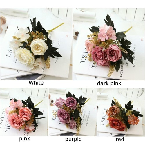 New Artificial Flowers Fake Flower Flowers For Wedding Home Peony Rose Rose Silk - Bild 12 von 13