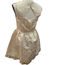 Romeo + Juliet couture sleeveless gold and cream jeweled neckline mini dress