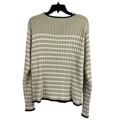 Conjunto de camiseta sin mangas cárdigan tejido Van Heusen beige rayas 2 piezas XL - Imagen 7 de 15