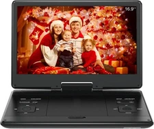 16.9" Portable DVD Player with 14.1" Large HD Screen,High Volume Black 