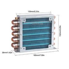 Aluminum-Cu Fin-Tube Heat Exchanger Condenser Air/Water-cooled 180*36*132MM