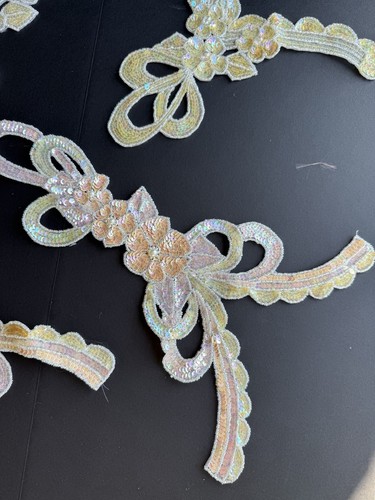 Vintage 90s Sequin Appliques Large Lot Sew on Costumes Bridal Crafts Sewing - Picture 5 of 15