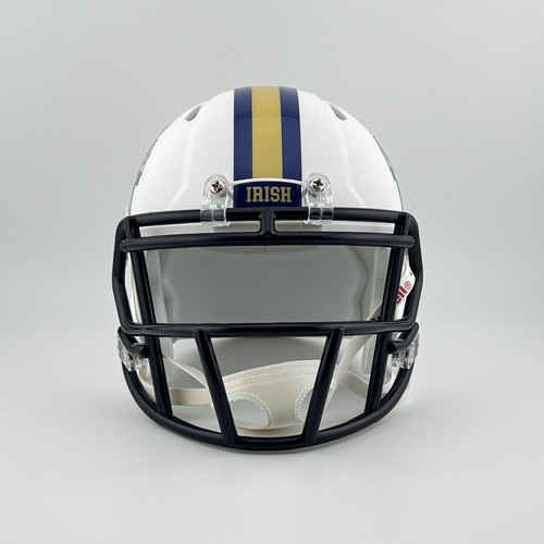 Notre Dame Fighting Irish CUSTOM Matte White Leprechaun Mini Football Helmet - Picture 2 of 3