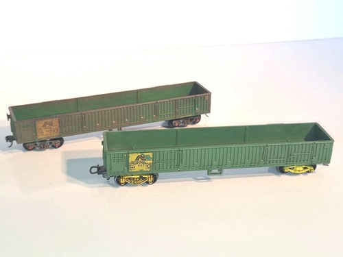 Lima 50' Gondolas x 2 for ANL. Fair cond. HO Scale. Plastic/metal wheels. No Box