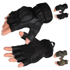 Tactical Half Finger Gloves Knuckle Protection Army Military Combat Fingerless