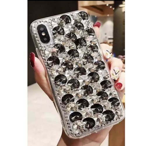 NEW CLEAR RHINESTONE DIAMOND DESIGNER BLING DIAMANTE CASE COVER MOBILE PHONES UK - Afbeelding 1 van 6