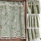Printed Half Curtain Tassel Short Cafe Door Curtain Small Window Drape Decor