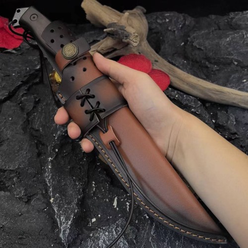 Fixed Blade Hunting Knife Hand Forged High Hardness Camping Survival Knives - Picture 3 of 8