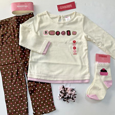 NWT Gymboree SWEETER THAN CHOCOLATE 4pc Sweet Top/knit leggings/socks/hair 2 2T
