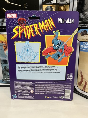 Figura de acción exclusiva de Spider-Man Web-Man retro de Marvel Legends sin usar, en caja con cubierta - Imagen 5 de 5