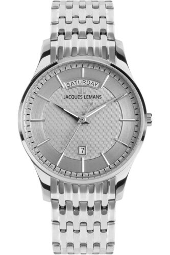 Jacques Lemans Men's Watch London Quartz Steel/Light Gray 1-2193G