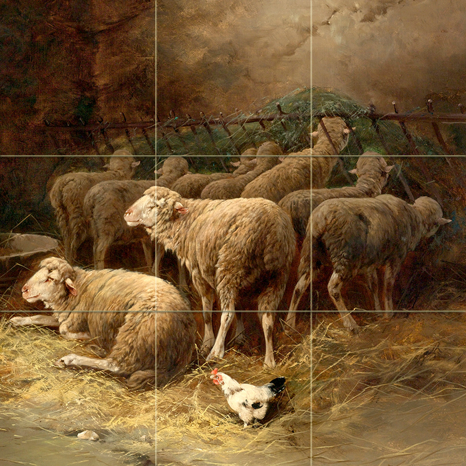 SHEEP AND CHICKENS C. Jacque Tile Mural Kitchen Wall Backsplash Marble Ceramic - Picture 25 of 53