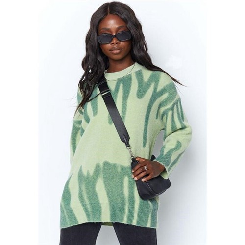 Pullover Pulli Print Strick Oversize Damen Elegant Gestreift Strick - Bild 15 von 18