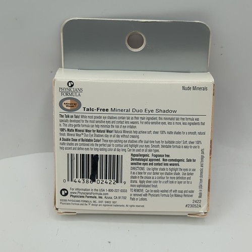 PHYSICIANS FORMULA Mineral Wear Eye Shadow Duo 2422 NUDE MINERALS 0.12 oz 3.4 g - Picture 2 of 5