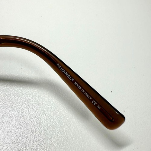 CHANEL Logo Coco Metal Rimless Gradient Lenses Sunglasses 4112 Gold Tone Purple - Picture 7 of 9