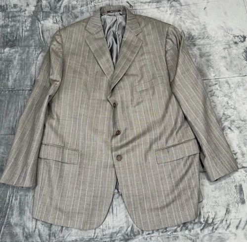 ERMENEGILDO ZEGNA Pinstriped Blazer Men's 60R Gray Wool Silk Trofeo