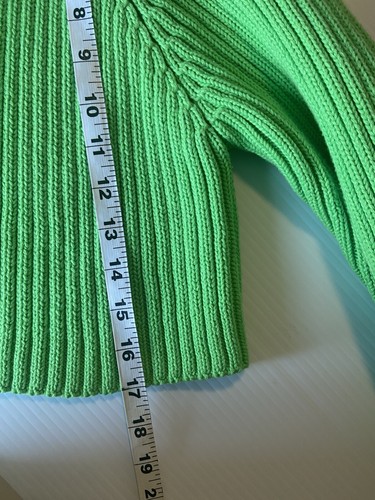 ZARA Sweater Womens L Cropped Ribbed Jumper Sweater Pullover Green NEW Preppy - Picture 11 of 11