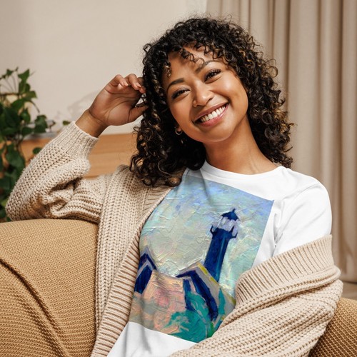 T-Shirt "Tybee Island Lighthouse" Original Art Women's Graphic Tee - Picture 30 of 36