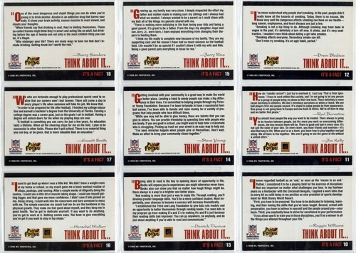 1996 NFL Properties - It's A Fact - complete 18 card set - Picture 4 of 4