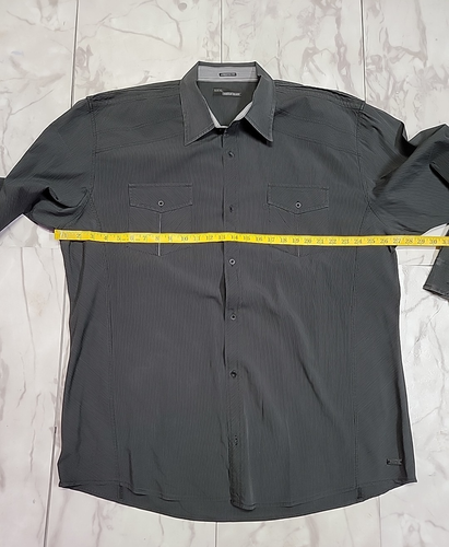Buckle schwarz Athleti-Fit gestreift schwarz Knopfleiste Anzughemd Herren Größe XXXXL - Bild 3 von 10
