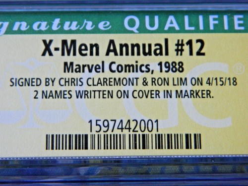 X-MEN Annual #12 firmato da Chris Claremont & Ron Lim & Art Adams CGC 7.0 - Foto 9 di 10