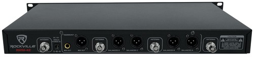 Rockville RWM-4Z Quad kabelloses UHF-Hand-/Headset-Mikrofonsystem 20 Kanäle - Bild 4 von 12