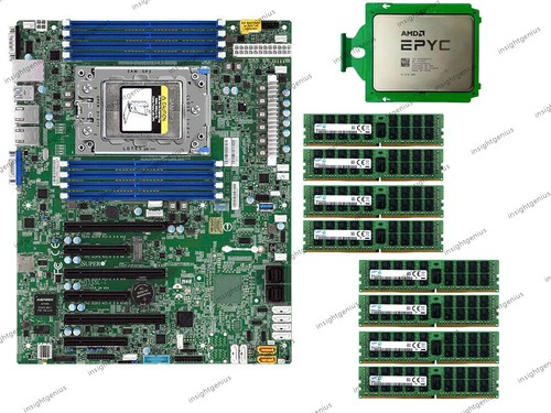 Supermicro H11SSL-i Motherboard + AMD EPYC 7742 + Samsung 8x 16GB 2666MHz RAM - Afbeelding 1 van 4
