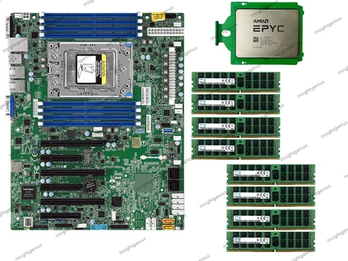 Supermicro H11SSL-i Motherboard + AMD EPYC 7742 + Samsung 8x 16GB 2666MHz RAM