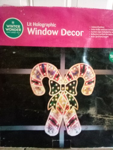 100-Light Christmas Candy Cane Lighted Window or Wall Decoration ® Winter Wonder - Picture 2 of 2