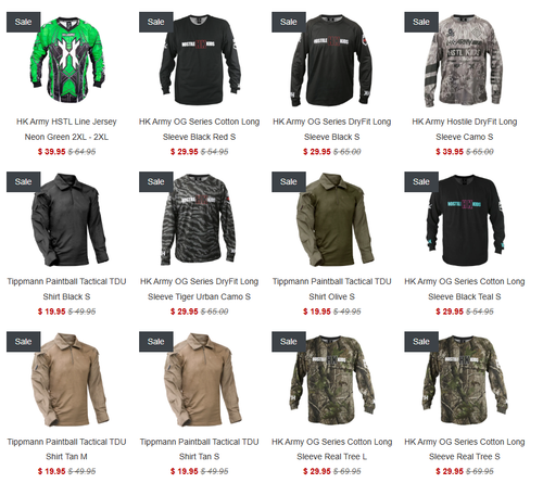 Lot of Paintball Jerseys Pants and Clothing