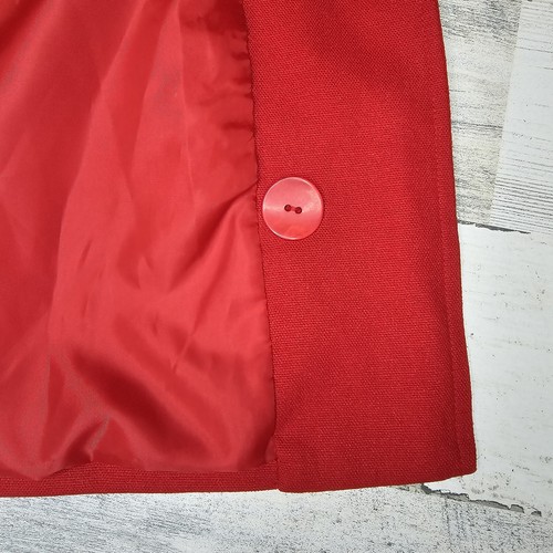 Vintage Erin London Red 100% Silk Blazer Jacket Women's Small Oversized Classic  - Picture 13 of 14