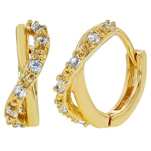 18k-Gold-Plated-Clear-CZ-Infinity-Style-Huggie-Hoop-Womens-Earrings-0-47-034