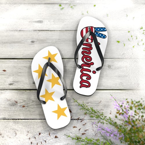 Patriotic Flip Flops | Summer Footwear | 4th of July Beachwear - Picture 5 of 5