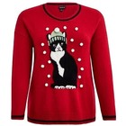 Crew Neck Pullover Cat Sweaters for Women