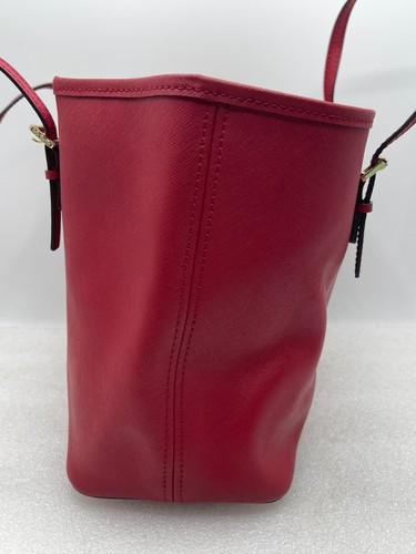 Michael Kors Red Jet Set Tote Purse Travel Bag Luggage 11x11x5 - Picture 7 of 16