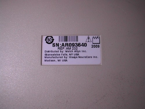 Welch Allyn AM-232 Manual Audiometer May2025 Cal + Battery Option125to220VAC - Picture 15 of 18