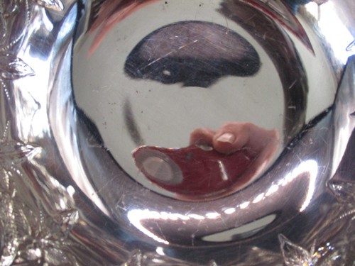 VINTAGE SHEFFIELD REPRODUCTION SILVER PLATE FLORAL SWAG DESIGN ROSE PUNCH BOWL - Bild 4 von 10