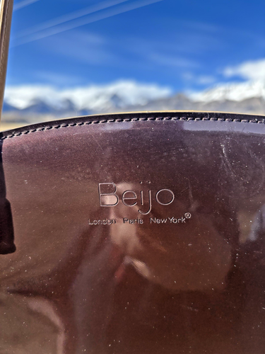 Beijo Classic Over The Moon Shoulder Handbag Designer Purse Vinyl Brown - Picture 2 of 8