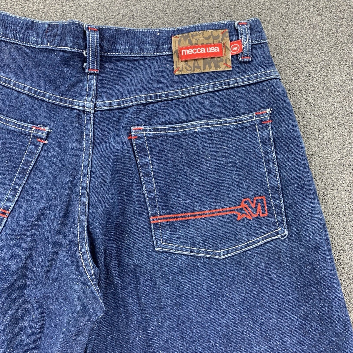 Mecca USA Mens Jean Shorts Jorts Size 36 Blue Medium Wash