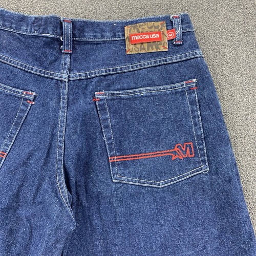 Mecca USA Mens Jean Shorts Jorts Size 36 Blue Medium Wash Y2K Hip Hop Wide Leg - Bild 12 von 12
