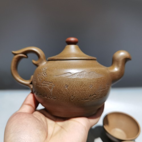 Chinese Yixing Zisha Clay Handmade Exquisite Teapot (凤鸣九天套壶 底款:周桂珍) - Picture 4 of 9